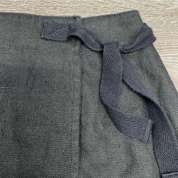 Ann Taylor 100% Linen Black Wrap Mini Skirt 6 - Picture 7 of 12